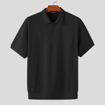 AIDASE  -  Men Shirt Lapel Short Sleeve Korean Style Loose Shirts Men Summer Tops Streetwear Solid Casual Men Clothing S-5XL aidase-shop